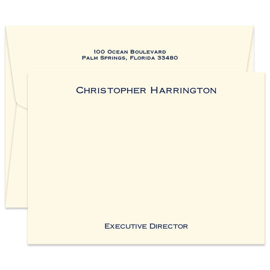 Triple Thick Executive Flat Note Cards - Raised Ink